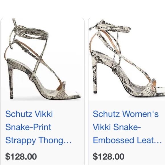 Vikki Snake -Embossed Leather Lace Up Sandals - Picture 5 of 6